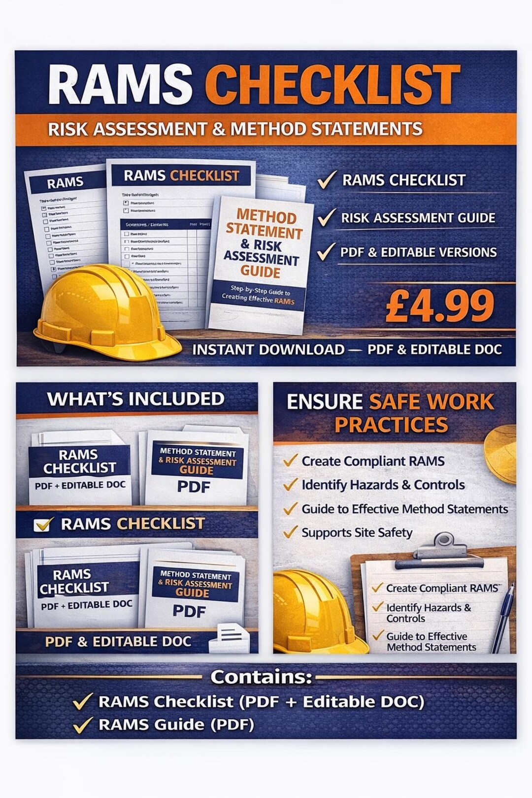 Generic Rams Document RAMS Checklist Template | Risk Assessment Method Statement Checklist ...