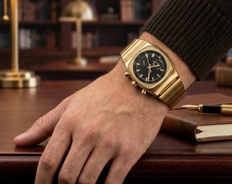 Orologio da polso quadrato retrò da uomo al quarzo – Orologio sportivo di lusso impermeabile e alla moda