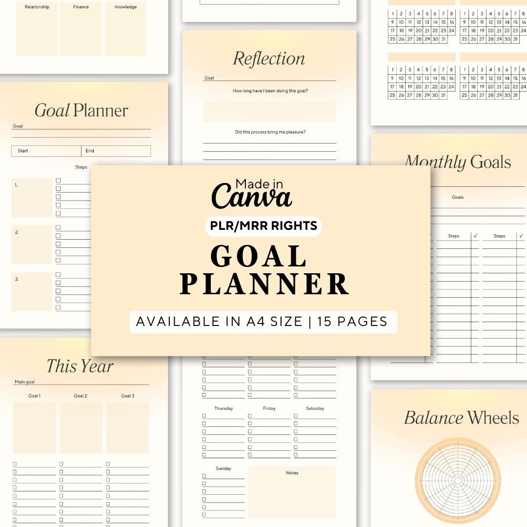 Editable Goal Planner Bundle, Printable Goals Tracker, Smart Goal ...