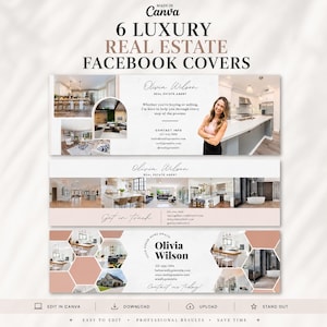 Modello di copertina Facebook per immobili di lusso, copertina Facebook per agenti immobiliari, banner immobiliare, modelli di banner Facebook, modello immobiliare