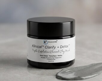 Clarify + Detox Charcoal Clay Mask | Triple Exfoliation Treatment (2oz)