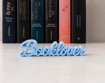 Booklover lettering 3D printed