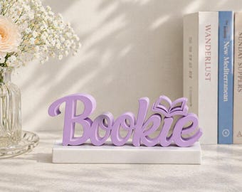 Bookie Schriftzug 3D Druck Bücherregaldeko