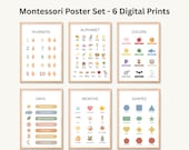 Kids Educational Posters Bundle | Montessori Learning Wall Art | Printable Nursery Decor | Toddler Learning Printables | Alphabet Numbers
