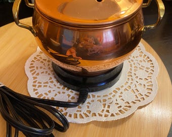 Vintage Copper Electric Potpourri Simmer Pot Tested Working Deodorizer Warmer Retro Home Fragrance Taiwan