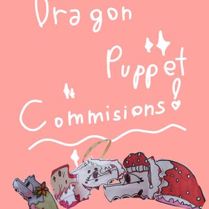 Custom Handmade Dragon Puppet, Fantasy Paper Art Commission, Handcrafted Puppet.(Please read description before buying!!)