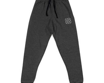 Pantalones deportivos bordados estilo streetwear - Negro