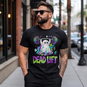 Dead Lift Ghost PNG, Halloween Gym Fitness Design, Weightlifting Workout Sublimation, Digital PNG Download