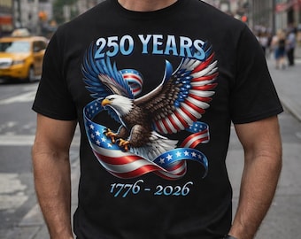 Aquila e bandiera patriottiche, 250 anni 1776-2026 PNG