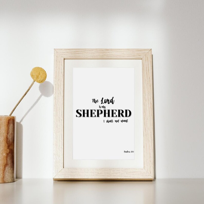Script Shepherd Christian Bible Verse, Wall Art, Printable, the Lord is My Shepherd ...