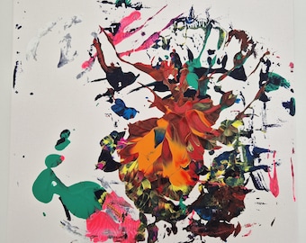 Wasserloch I – kleines abstraktes Acrylbild 30x30