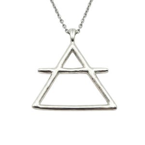 Luft Element Halskette, Sterling Silber Alchemie Symbol (Zierlicher Anhänger)