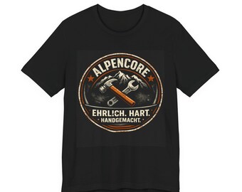 Camiseta con el logotipo de artesano de Alpencore - Hecha a mano con total honestidad - Camisa de trabajo vintage para artesanos, mecánicos y trabajadores de la construcción - Regalo
