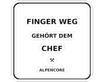 Pegatina "Manos fuera, es del jefe" - Pegatina divertida de comerciante | Humor de construcción | Regalo para trabajadores de la construcción