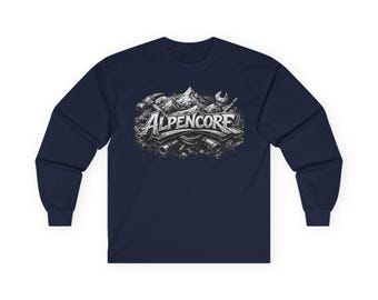Camiseta AlpenCore, camiseta de artesano, camiseta de trabajo, estilo urbano alpino, estilo de construcción robusta, ropa de obrero, regalo para hombres