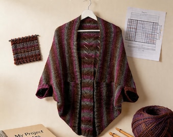 Gestrickte Shrug Muster PDF, Cozy Cardigan Wrap Pattern, Grobstrick Kokon Strickjacke, Einfache Oversized Shrug DIY, Herbst Winter Strickmuster