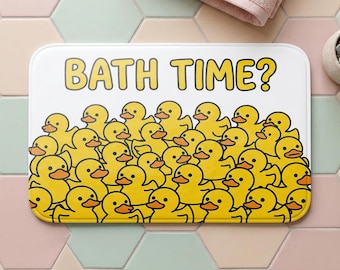 Lustige Entlein Badematte | Humorvoller Entenbadezimmerteppich, moderne Toilettenmatte, Badezimmerdekor, Einweihungsgeschenk für Entenliebhaber, Geschenk für Vogelliebhaber