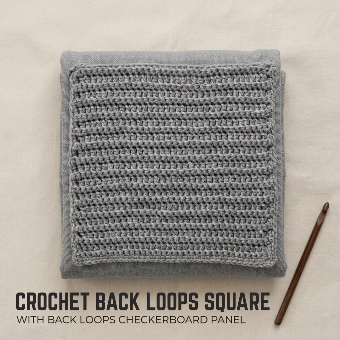 Crochet Back Loop Square Pattern PDF, Easy Crochet Swatch Pattern ...