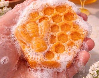 Sapone al miele e arancia rossa / Sapone artigianale alla glicerina / Saponetta esfoliante al miele e agrumi / Sapone naturale idratante