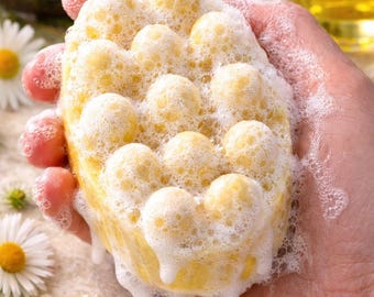 Chamomile Massage Soap Bar | Shea Butter, Avocado Oil, Exfoliating Skin Care