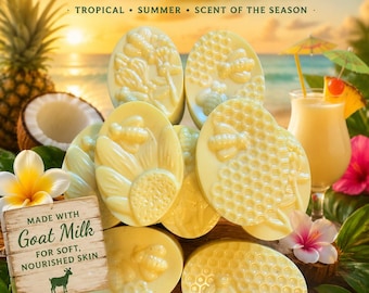 Tropische Pina Colada-zeepset geitenmelk: zomerzeeprepen kokosananas
