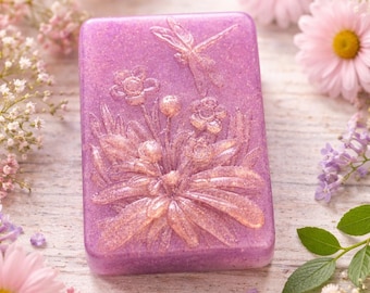 Enchanted Orchid Soap Handmade Glycerin Soap | Floral Spring Bar | Moisturizing Skincare Gift