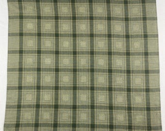 Vintage Pierre Balmain Paris Handkerchief, Dark Green Glen Check Pocket Square, Archival Designer Accessories, Pierre Balmain Bandana, 17x17
