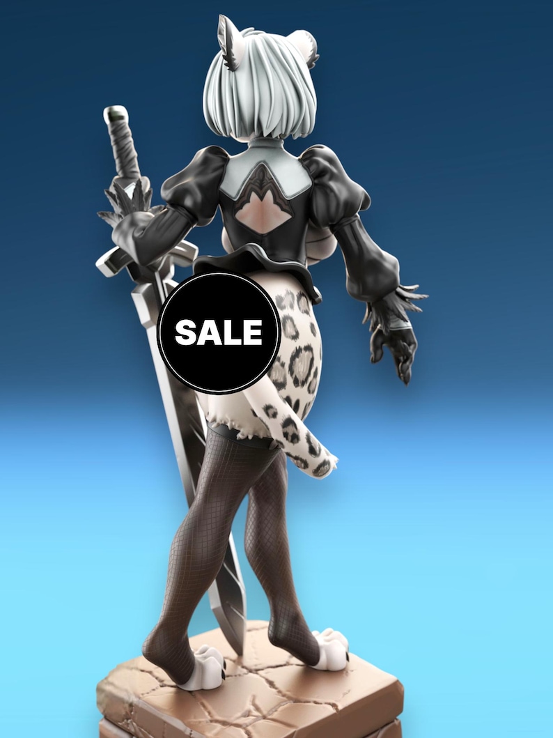 2B Inspired Furry Android Handmade Figurine – Custom 3D Printed & Hand ...