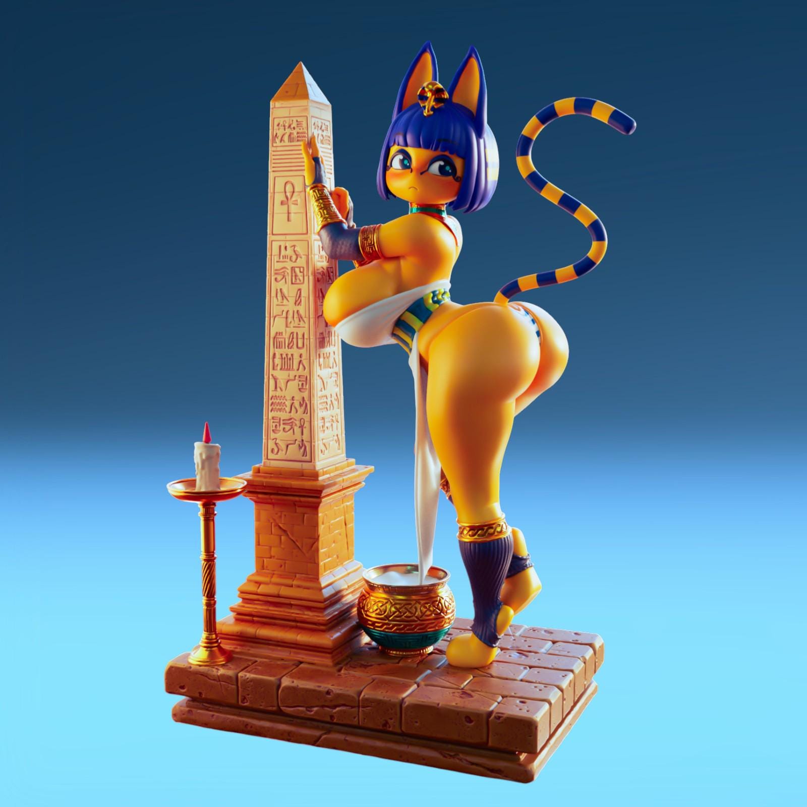 ankha sex doll Handmade Ankha Plush Doll: Animal Crossing Inspired Pillow Toy main image 1