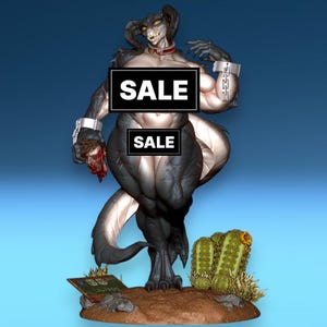 Statua in resina della Bestia Artigliata del Deserto - Figura da collezione dark fantasy dipinta a mano
