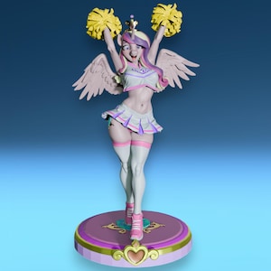 Estatua de resina de una alegre Pony Girl – Figura coleccionable de fantasía pintada a mano para exhibición