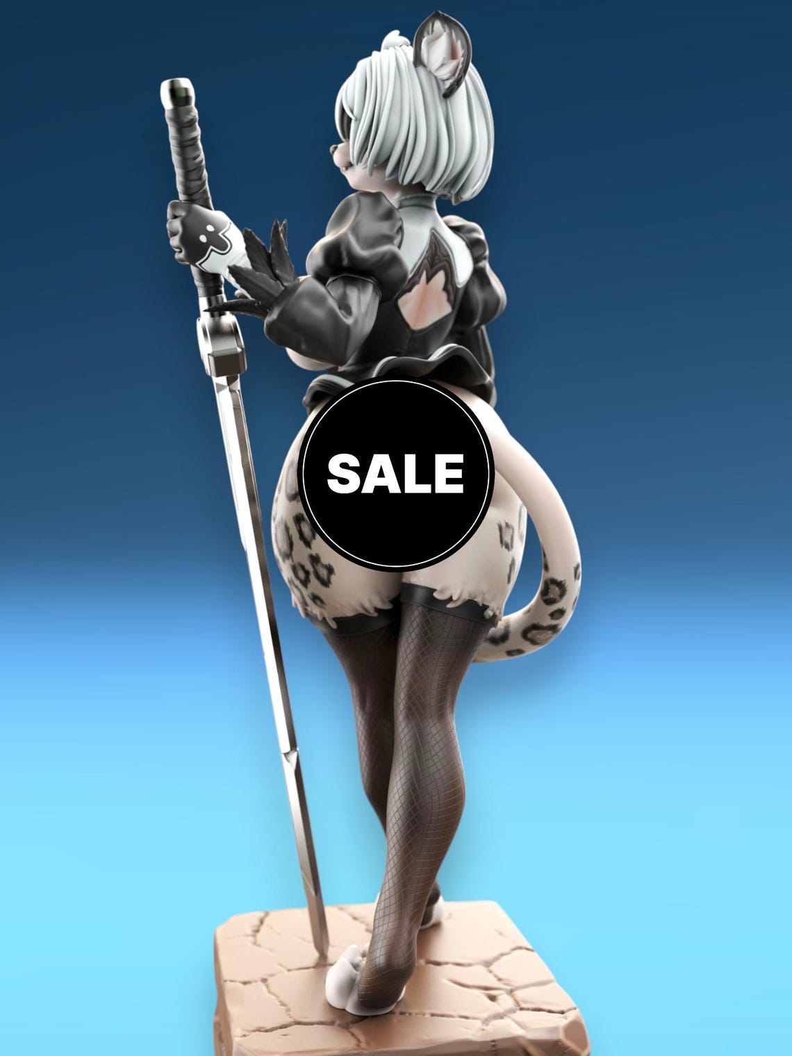 2B Inspired Furry Android Handmade Figurine – Custom 3D Printed & Hand ...