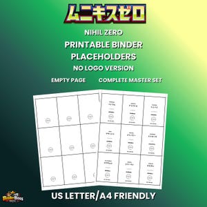 Nihil Zero Wersja bez logo Pokemon Wydrukowane Zastępcze Segregatory | Minimalistyczny Design