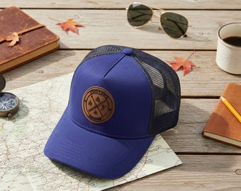 Mesh Back Trucker Hat | Blue Front Black Snapback Cap | Casual Baseball Style