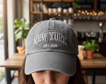 Lettered Baseball Cap | Grey Cotton Dad Hat | Casual Women's Sun Cap