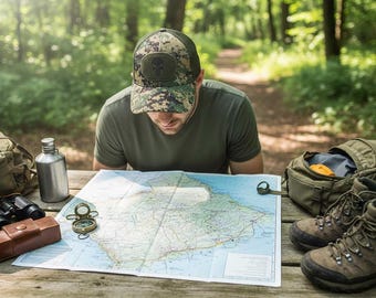 Gorra con parche de calavera de camuflaje / Gorra táctica de camionero para hombre / Equipo para senderismo al aire libre