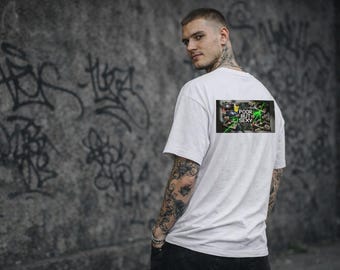 Poor But Sexy T-Shirt | Street Art Collage, Neon Accents
