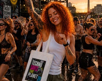 Save the Planet Tasche - Baumwolltasche - Rave Bag Techno Berlin - Techno Culture - Techno Outfit Berlin - Kleidung Berlin Style