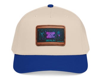 Neon Retro Berlin Patch Baseball Cap | Leather Rectangle Patch