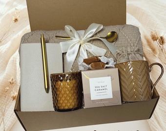 Father's Day Gift Box for Him, Cozy Care Package for Dad, Birthday Gift Basket for Men, Blanket Mug Chocolate Set from Daughter Son