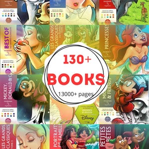 Disney 13000 + Pacchetto di pagine da colorare misteriose con i numeri, 130 libri, pagine da colorare magiche Disney, download digitale per adulti e bambini, antistress