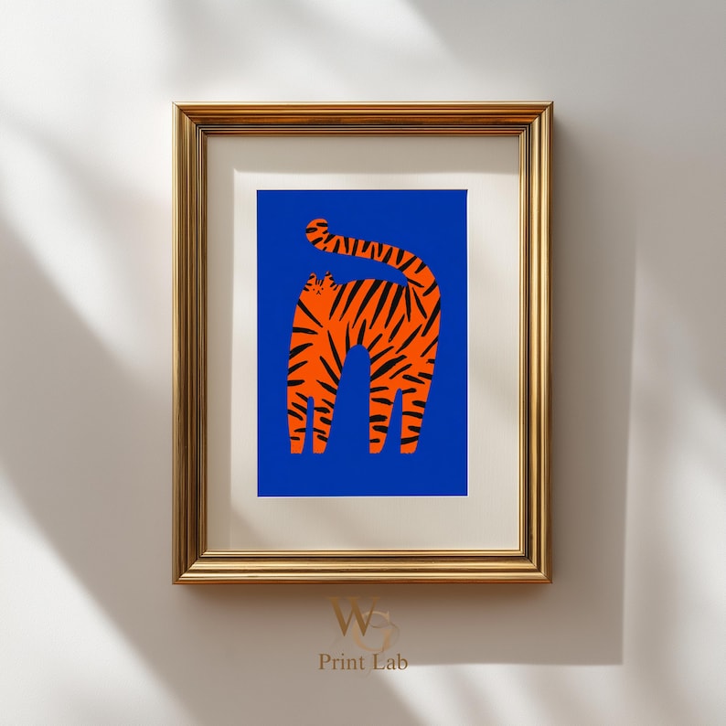 Bold Tiger Art Print, Modern Maximalist Animal Poster (digital Download ...