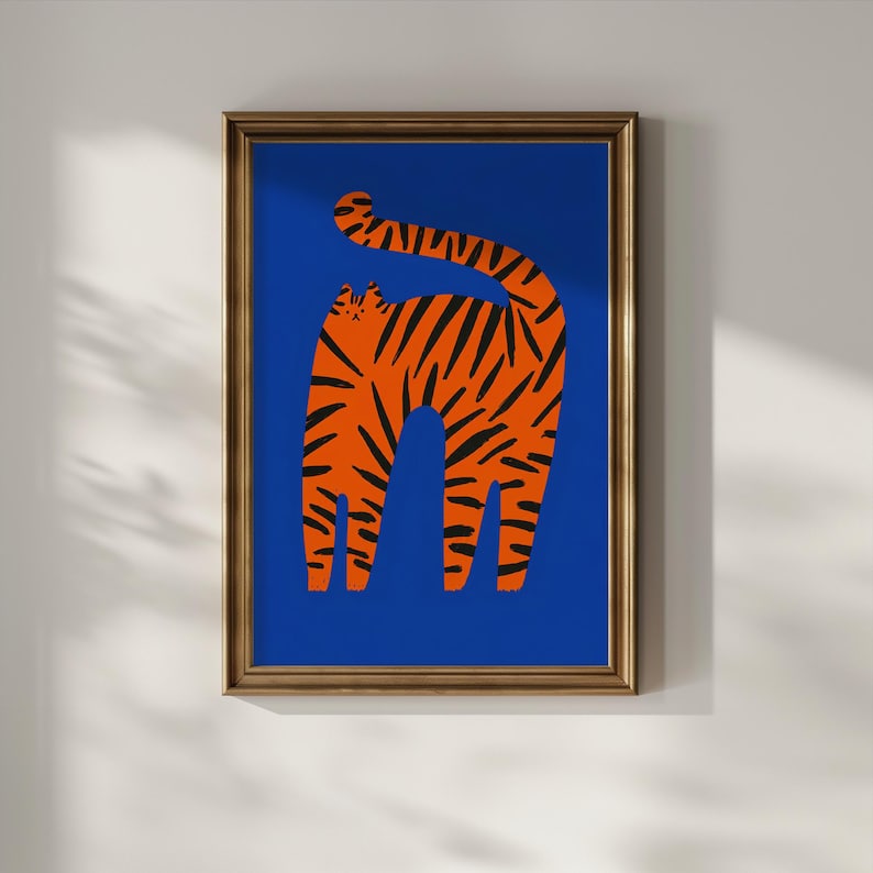 Bold Tiger Art Print, Modern Maximalist Animal Poster (digital Download ...