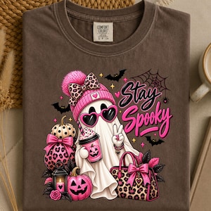 clothing,Halloween,PNG,t-shirts,Spooky Ghost PNG,Pink Halloween Design,Leopard Bow Ghost,Sublimation PNG,Digital Downloa,lovers Taylor swift