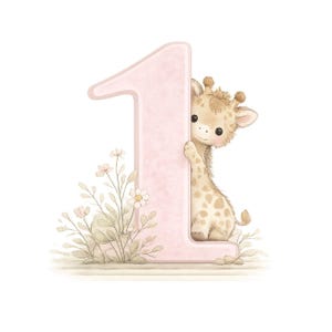 Animal Alphabet and Numbers Clipart Set – Watercolor Letters and Numbers with Cute Woodland Animals, Pastel ABC 123 Nursery Bundle image 9