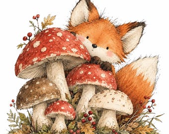 Autumn Woodland Animals Clipart Bundle: Fall Forest PNG Images, Digital Download, 17 PNG