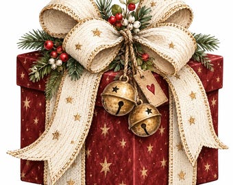 Festive Christmas Clipart Bundle: Christmas Gift Box Clipart, PNG Illustrations, Digital Download, 15 PNG