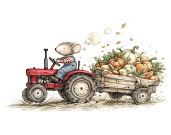 Clipart animaux de jardin de printemps, souris mignonne jardinage PNG, animaux de la ferme, clipart aquarelle jardin, animaux de printemps lunatiques, 20 PNG