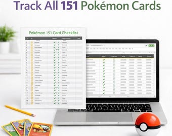 Pokemon 151 Master Set Tracker | Pokemon 151 Checklist Spreadsheet | Pokemon Card Collection Tracker | Digital Download