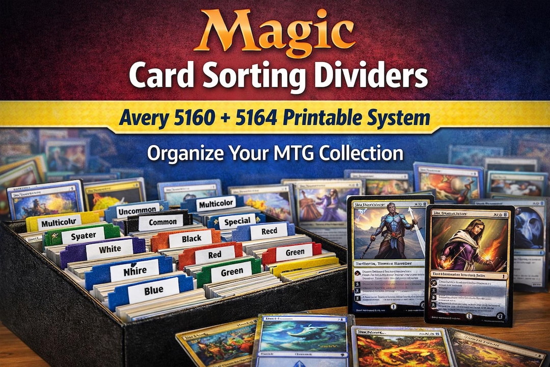 Magic Card Sorting Machine Magic the Gathering Card Sorting Dividers | Avery 5160/5164 Printable ...